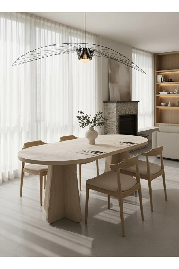 Oval Salon Yemek masası sadece görseldeki masa verilecektir